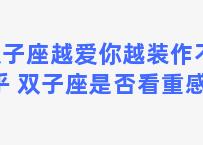 双子座越爱你越装作不在乎 双子座是否看重感觉